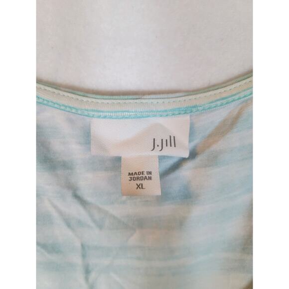 J Jill Womens Seafoam Free Flow Tank Midi Dress Size XL Green Striped Beachy - Picture 4 of 9